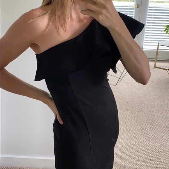 Leith Black asymmetrical ruffle dress - Picture 2 of 4